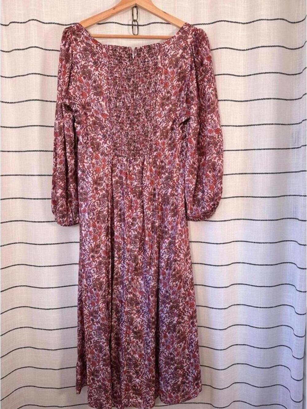 J.Crew Sweetheart A-line Midi Dress in Fete Floral Size 8 feminine bohemian - Picture 7 of 8